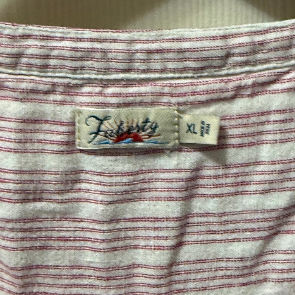 Faherty Womens XL Red White Striped Pintuck Sleeveless Mini Dress Shift - Picture 3 of 11